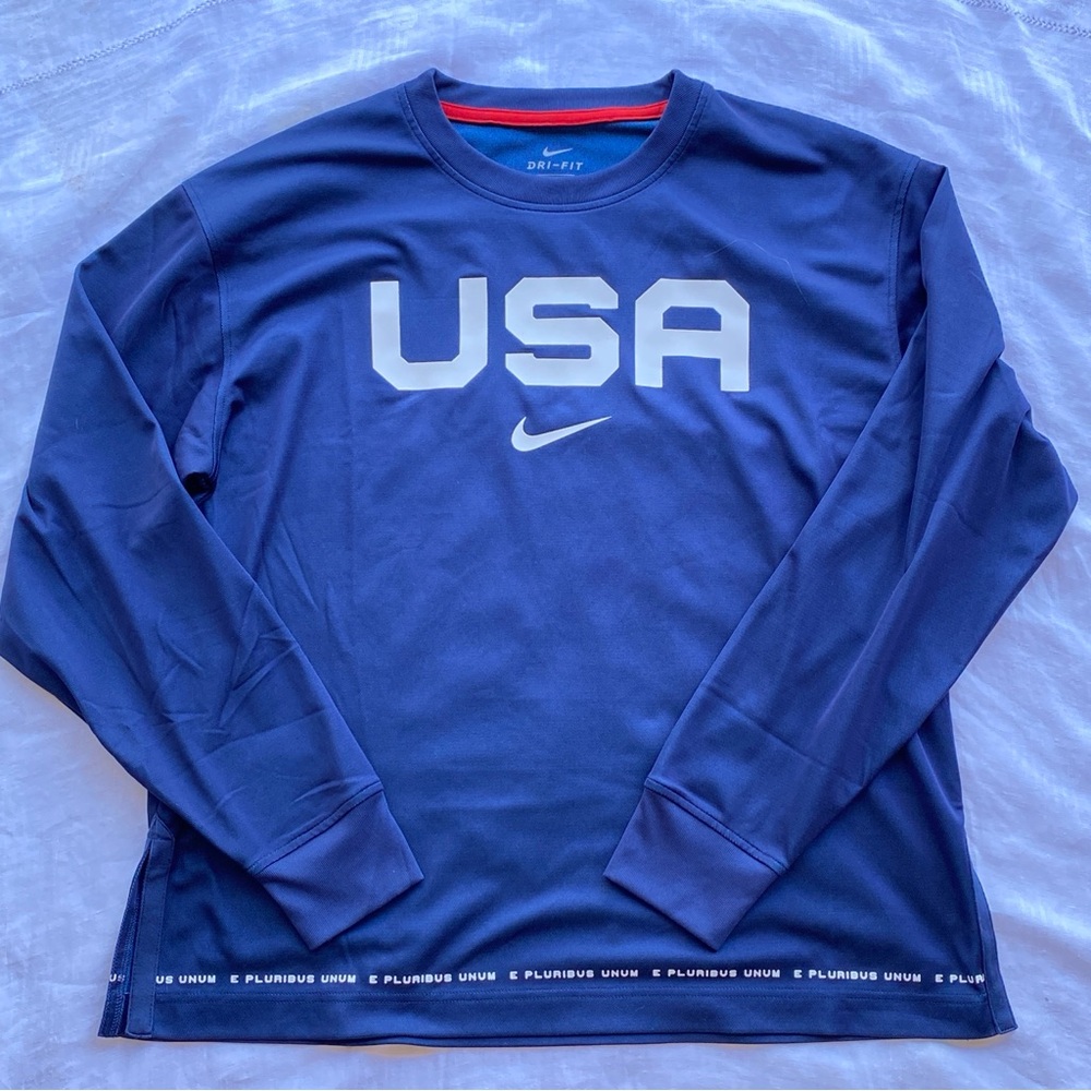 Nike Navy USA Long Sleeve Shirt